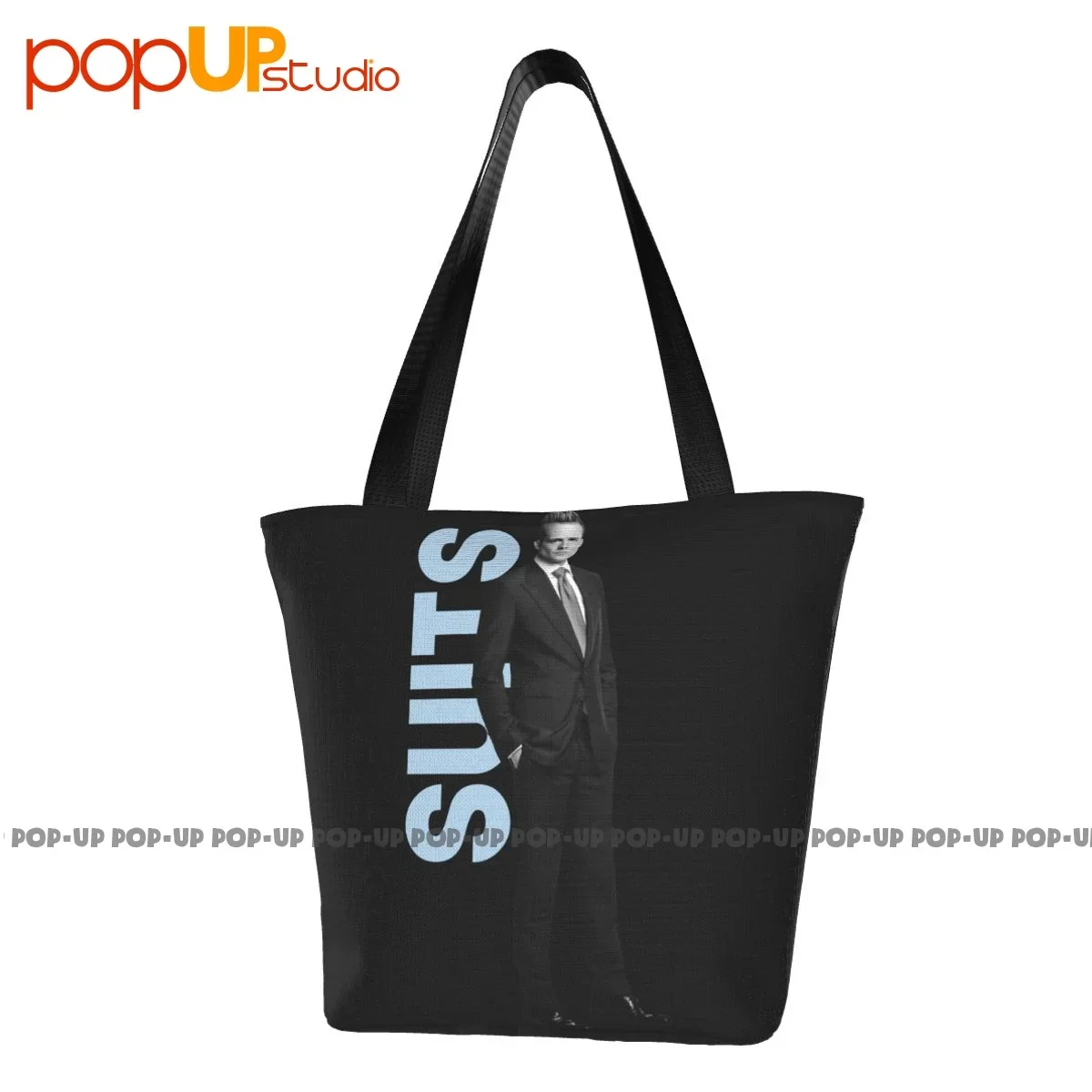 Harvey Specter Suit Standing Fashion Handbags Portable Shopping Bag Eco-Friendly