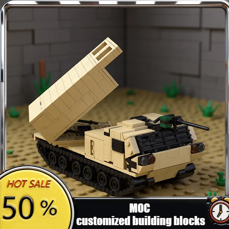 

670 PCS Armored Vehicle Bricks M270 MLRS MOC Customize Modular Building Block Simple Brick Model Kids DIY Boys Assembly Toy Gift