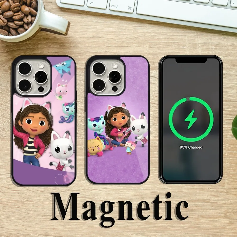 Cute G-Gabbys D-Dollhouse Phone Case For iPhone 11 12 13 14 15 Pro Max Plus Magsafe Magnetic Wireless Charging