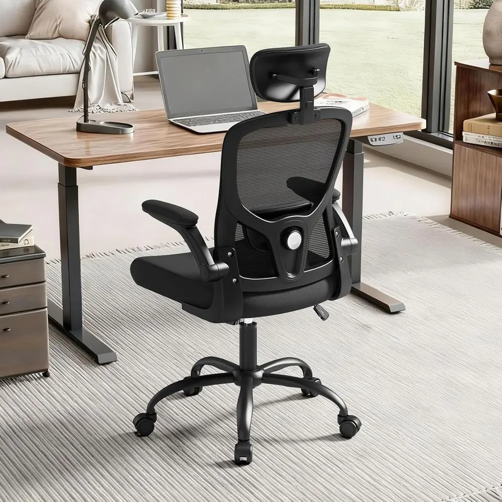 

Ergonomic Oice Chair - Adjustable Lumbar Support and rest, High Back Desk Chair with lip-Up Arms or Home Oice, 90-120° & Swivel