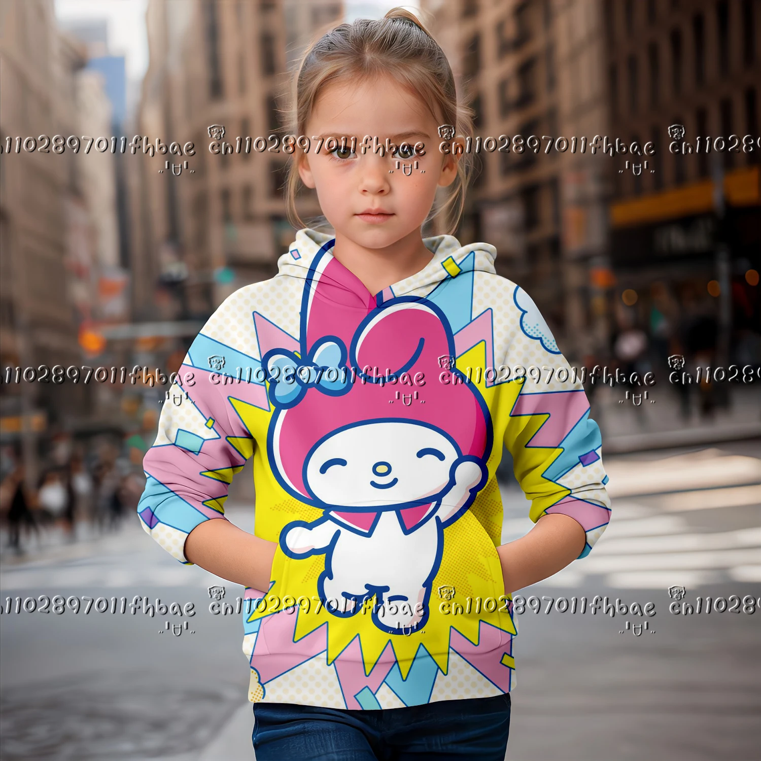 25-26 كارتون سانريو سينامورول 3dPrint فتاة لطيف هوديس كم طويل مقنع البلوز بلوزة جميلة ربيع الخريف الملبس