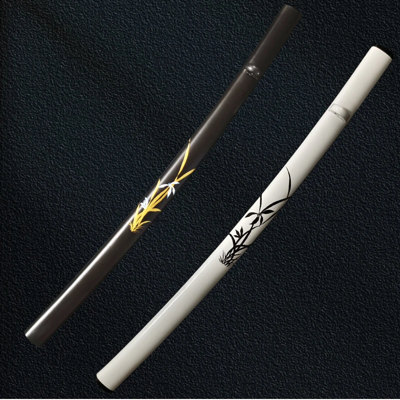 Japanese Sword Saya,Personal Custom Manuel Painting DIY Wooden Scabbard, Sheath Bamboo Theme Plant, Samurai Sword Scabbard