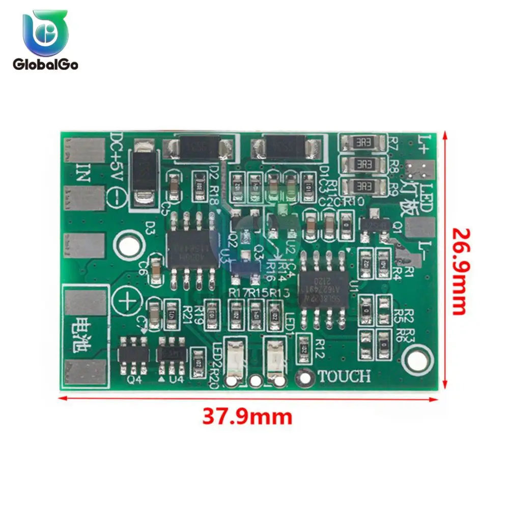 DC LED With Charging Protection TC4056 TP4056 Touch Dimming Lamp Control Panel DIY Repair General Desk Lamp Circuit