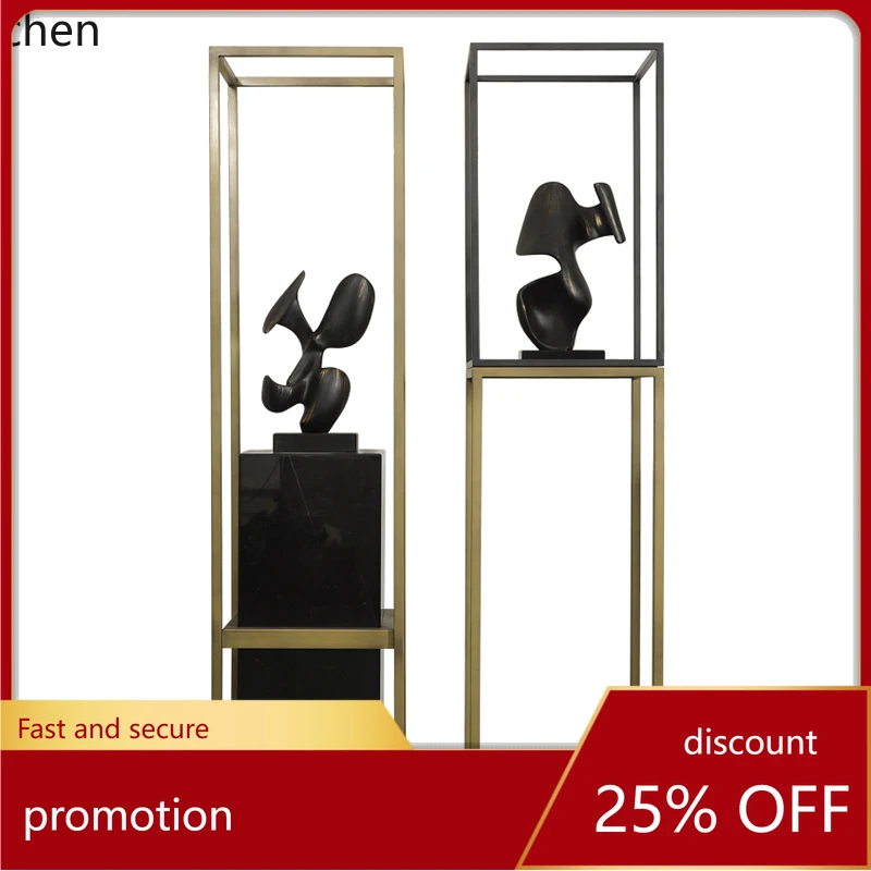 

HT Floor Marble Sculpture Base Hotel Mall Office Building Aisle Ornament Display Window Stand Stone Pillar Base