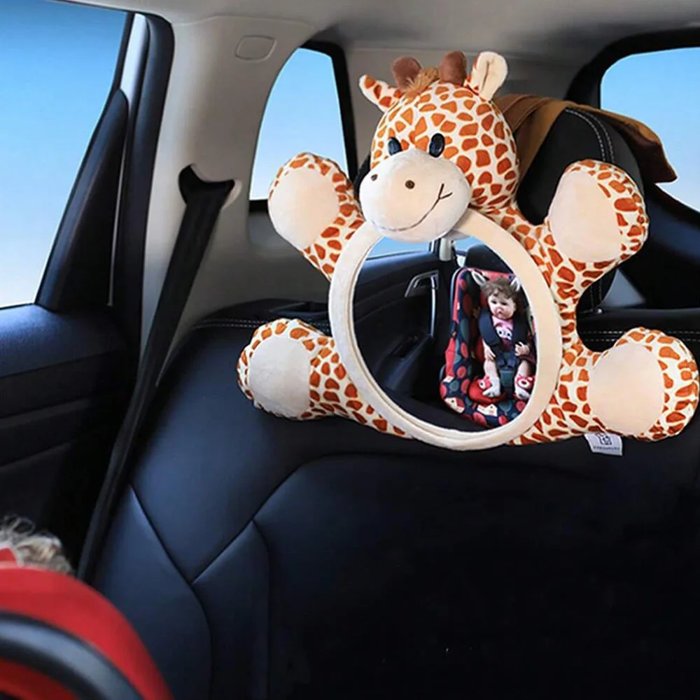 مرآة أمان لمقعد السيارة للواجهة الخلفية ، للرضع ، قابلة للتعديل بالكامل ، مرآة زخرفية كرتونية ، رؤية واسعة ، شفافة كريستالية ، أمان