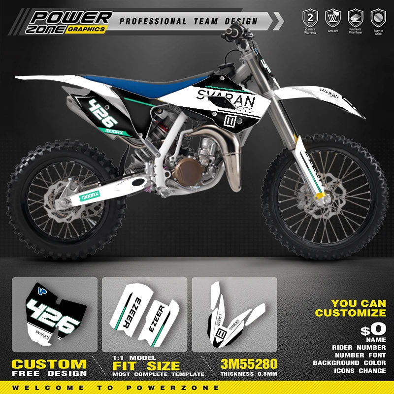 

Комплект наклеек с индивидуальной графикой PowerZone для Husqvarna TC85 2017 2016 2015 2014 05