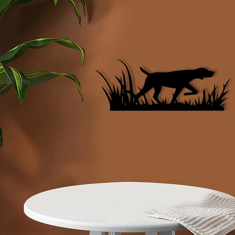 German Shorthaired Pointer Metal Wall Art - Weatherproof Dog Silhouette Decor for Garden Fence, Pet Memorial Gift view 4