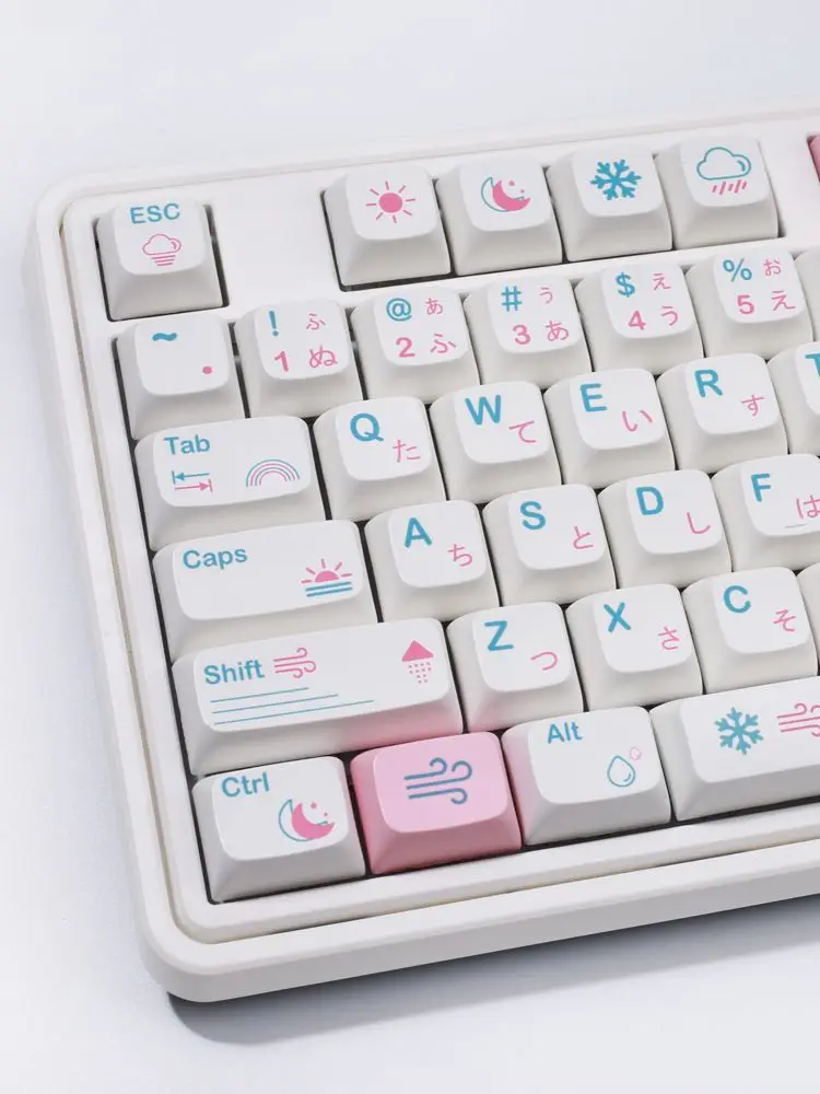 

Weather Theme Keycap Set Cute Simple Artisan Keycap PBT Key Cap Dye-Sub Chreey Customized Mechanical Keyboard Keycaps 122 Keys