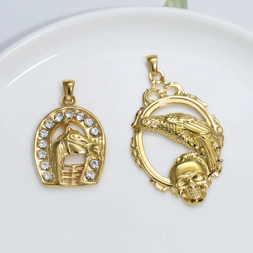 

Cordial Design 20Pcs Stainless Steel/Charms For Necklace/Hand Made/Skull Horse Shape/Jewelry Accessories/DIY Pendant #195199
