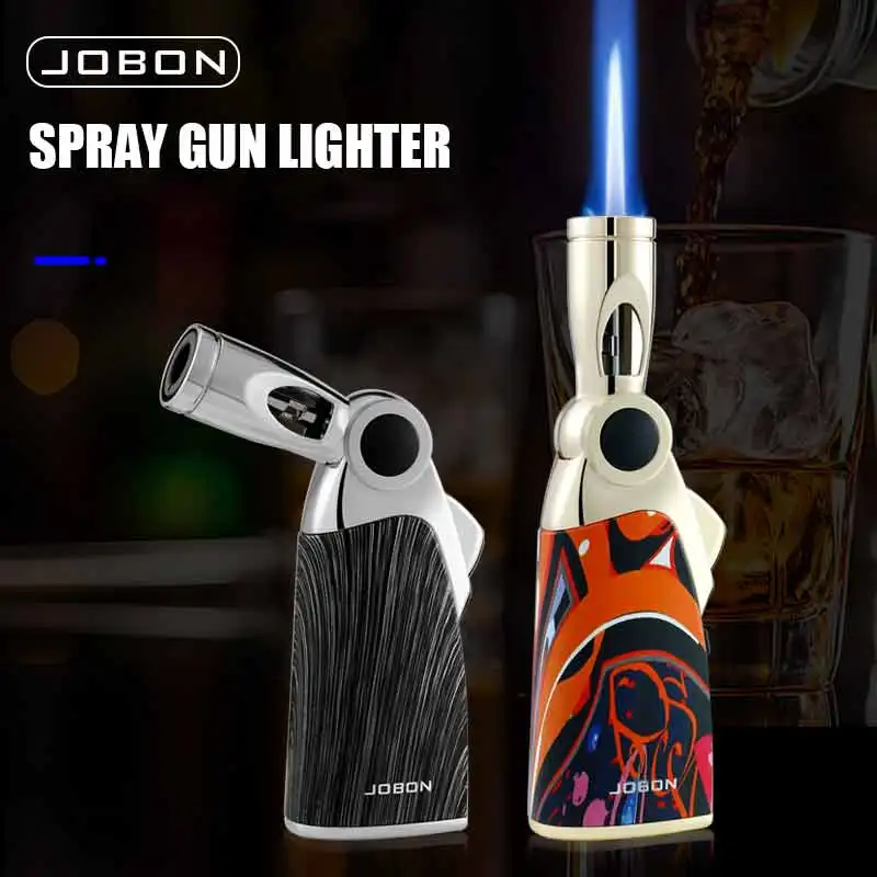 

JOBON High temperature Spray Gun Lighter Windproof Blue Flame Safety Lock Design Rotating Spray Head Multi-functional Use