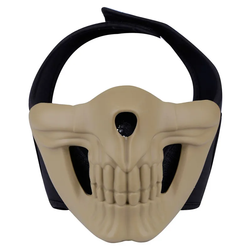 Simulation Cs Tactical Mask Military Fan Outdoor Riding Half Skull Protective Quick-drying Breathable Mask