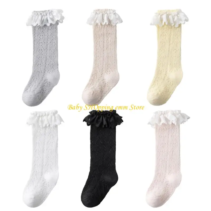 

23GD 1 Pair Girls Long Stockings Soft and Breathable Calf Length Socks Baby Long Tube Socks for Daily Wear and Parties