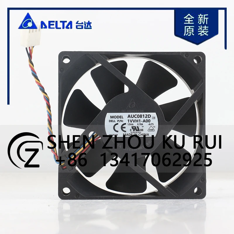

Delta 5V 24V 48V DC12V 0.70A AC EC 8025 80X80X25MM 8CM Quiet High air Volume 4-wire PWM Temperature Control AUC0812D Cooling Fan
