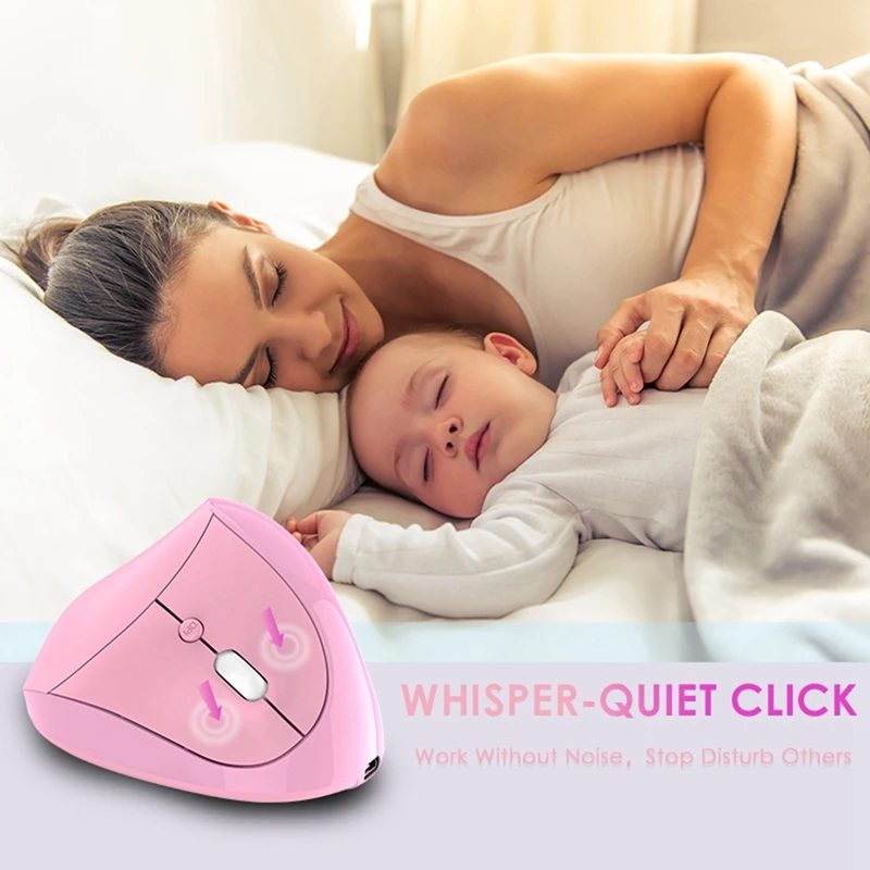 The Newrechargeable Dual Mode USB 2.4G Wireless + Bluetooth Mouse Vertical Ergonomic Optical Mice For Computer Notebook