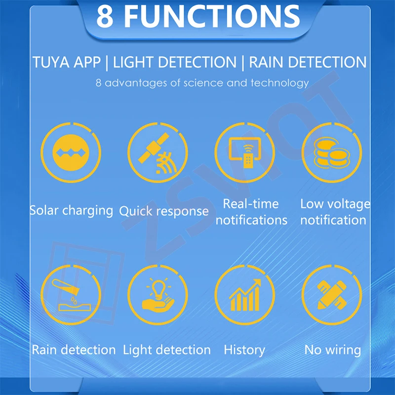 Imagem -03 - Sensor de Luz e Chuva Tuya Smart Zigbee Função em Bateria de Lítio Integrada Detecção de Luz e Chuva Aplicativo Smart Life