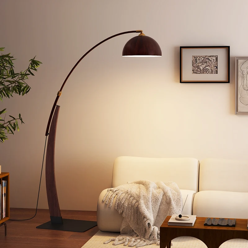 Living Room Floor Lamp Sofa Vintage Bedroom Study High-End Feel Light Luxury Fishing Lamp Home Decoration Standing LED Lighting