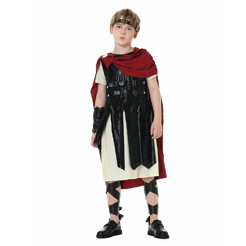 2025 New Arrival Boy Roman Gladiator Halloween Dress Up Book Week Outfit Child Spartan Warrior Costume view 4