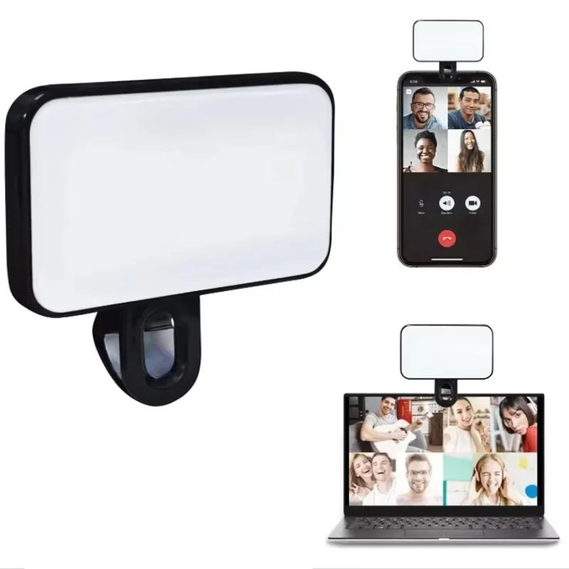 Pocket LED Selfie Light Mini Selfie Fill Light 3 Color Modes Adjustable Brightness Mobile Phone Computer Photography LED Light