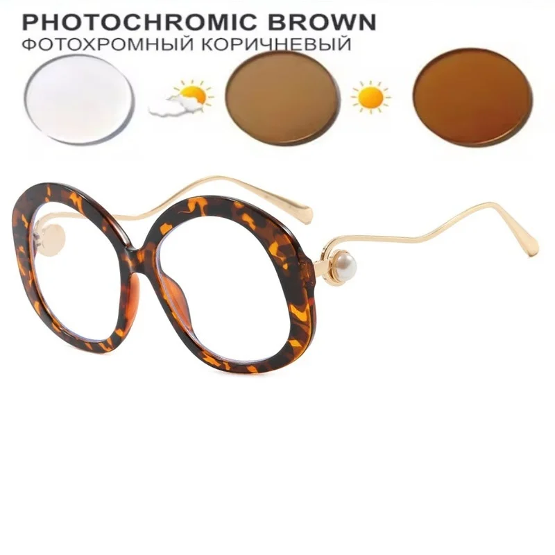 Round Large Metal Glasses Frame Fashion Non-Prescription Glasses Anti-Blue Light Glasses