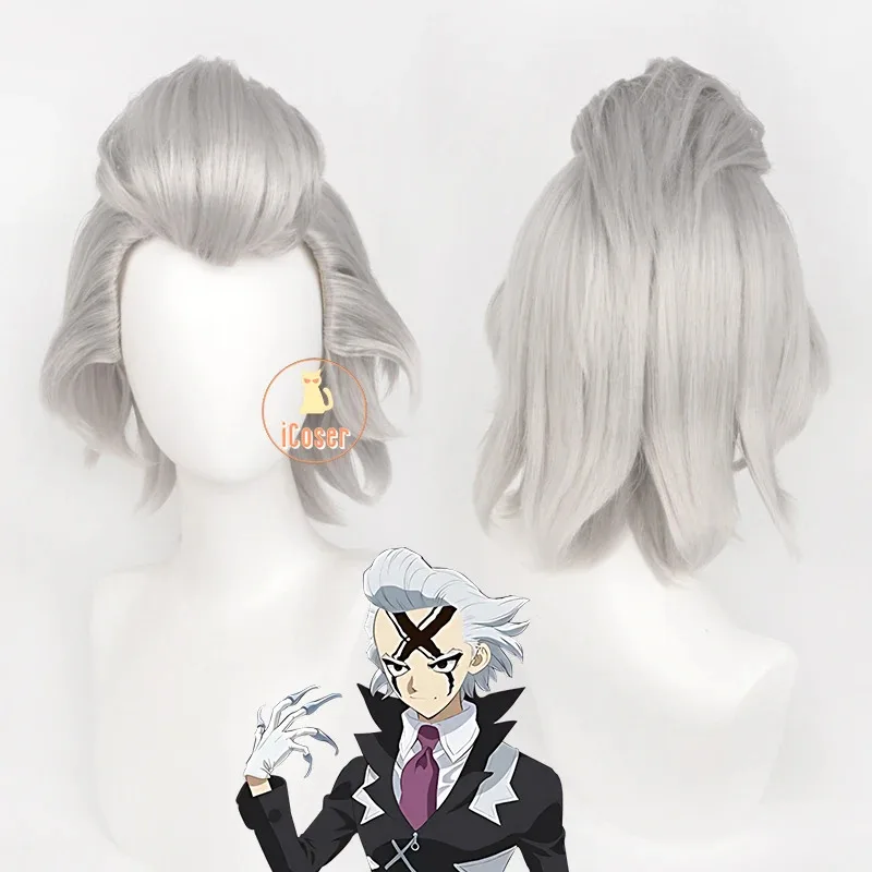25COSNew Anime Dr. Stone Science Future Dr. Xeno Houston Wingfield Cosplay Wig Scientist Halloween Party for Women Men Carnival