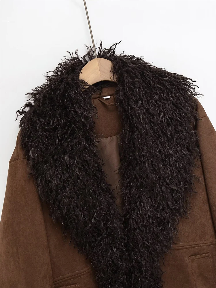 European and American style 2025 autumn new arrivals women's clothing fashionable double-sided faux fur effect jacket