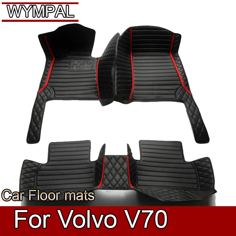 Custom Automotive Car Floor Mats For Volvo V70 2000 2001 2002 2003 2004 Auto Luxury Leather Men Women Car Mats Full Coverage