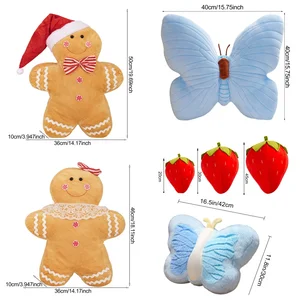 Schöne Erdbeer -Plüsch -Spielzeug Butterfly Weichkissen gefülltes kurzes Sofa Kissen Home Dekoration für Freundin Textilkissen vorhanden 5 Hauptverkaufskissen von - №6