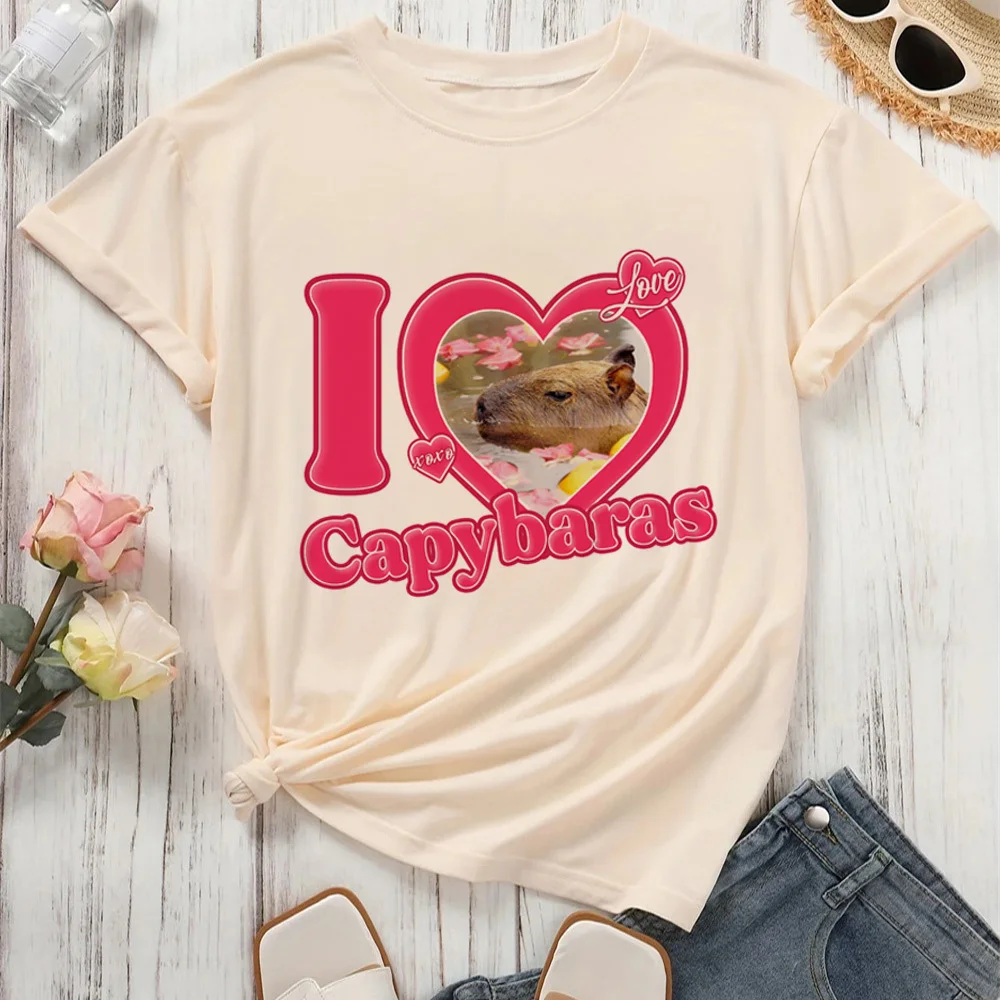 Capybara Kapibara shirt female Breathable kawaii Grunge Trendy top tees Colorful harajuku Y2k Breathable Grunge Comfortable