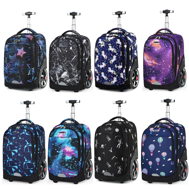 

New Starry Large Wheel Bapa Waterproof High Capaci Lage Handle Double oulder Travel Bapa for Climbing Stairs