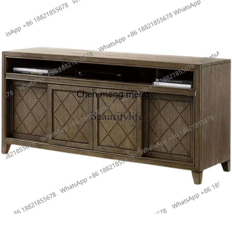 

New Arrivals American modern simple solid wood TV cabinet living room cabinetss 7304
