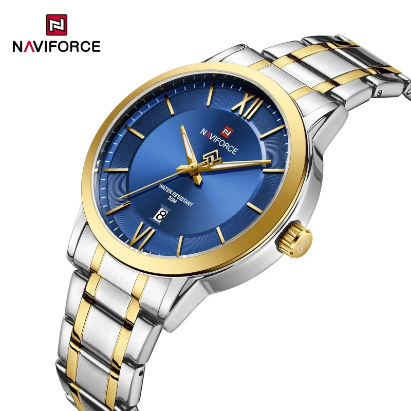 

NAVIFORCE 9254, новый простой дизайн, роскошные мужские часы, кварцевые водонепроницаемые часы с ночником и календарем, модные деловые часы reloj hombre