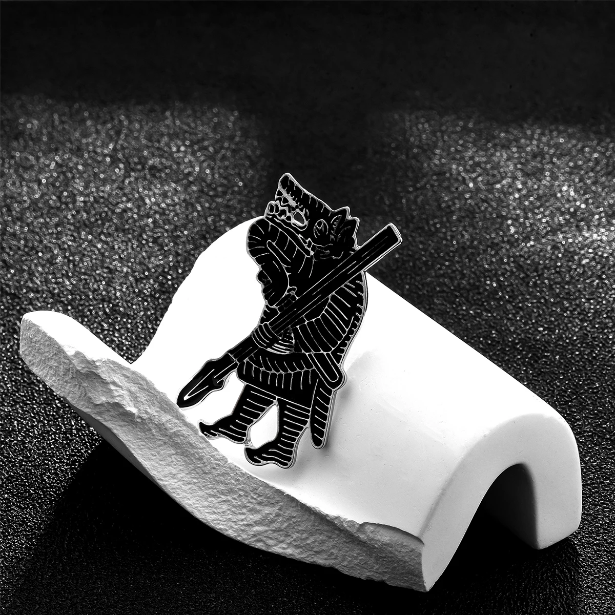 Harong Punk Goth Wolf Bag Pins Personality Animal Enamel Brooch Lapel Lanyard Coat Badge for Women Men Friends Collection Gift