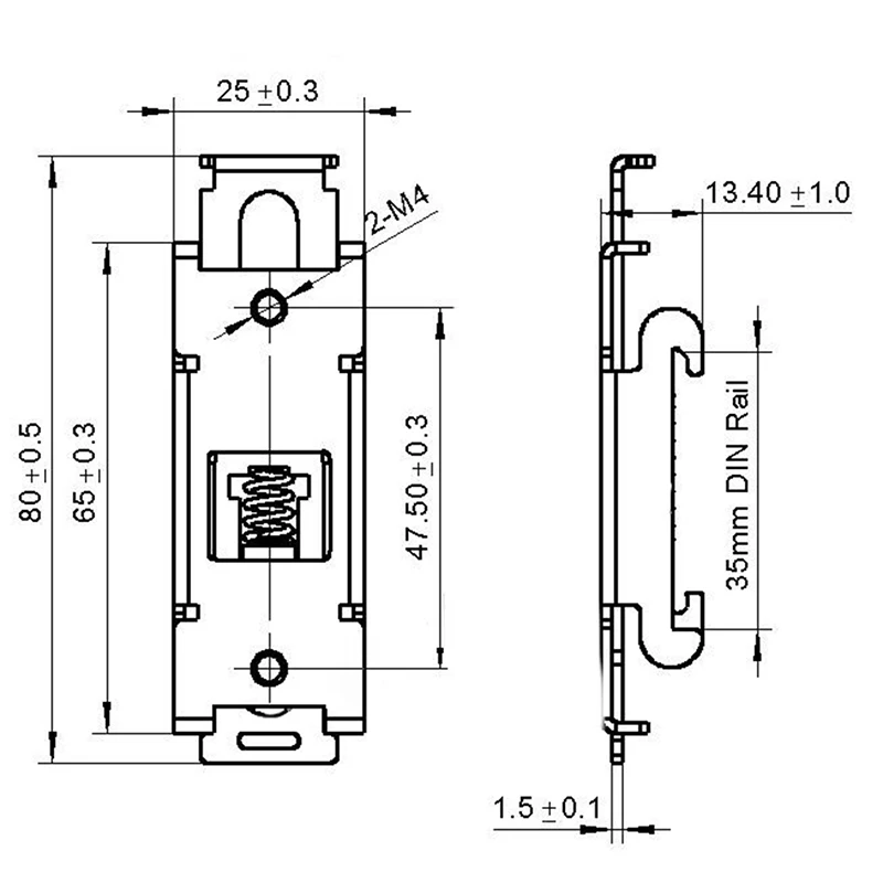 DIN Rail Fixed Solid State Relay Clip Clamp Single Phase SSR 35MM Single Phase SSR DIN Rail Fixed Solid State Relay Clip Clamp