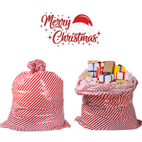 3Pcs Extra Large Christmas Gift Bags For Presents Wrapping Red And White Stripe Plastic Gift Bags Xmas Party Favors Supplies