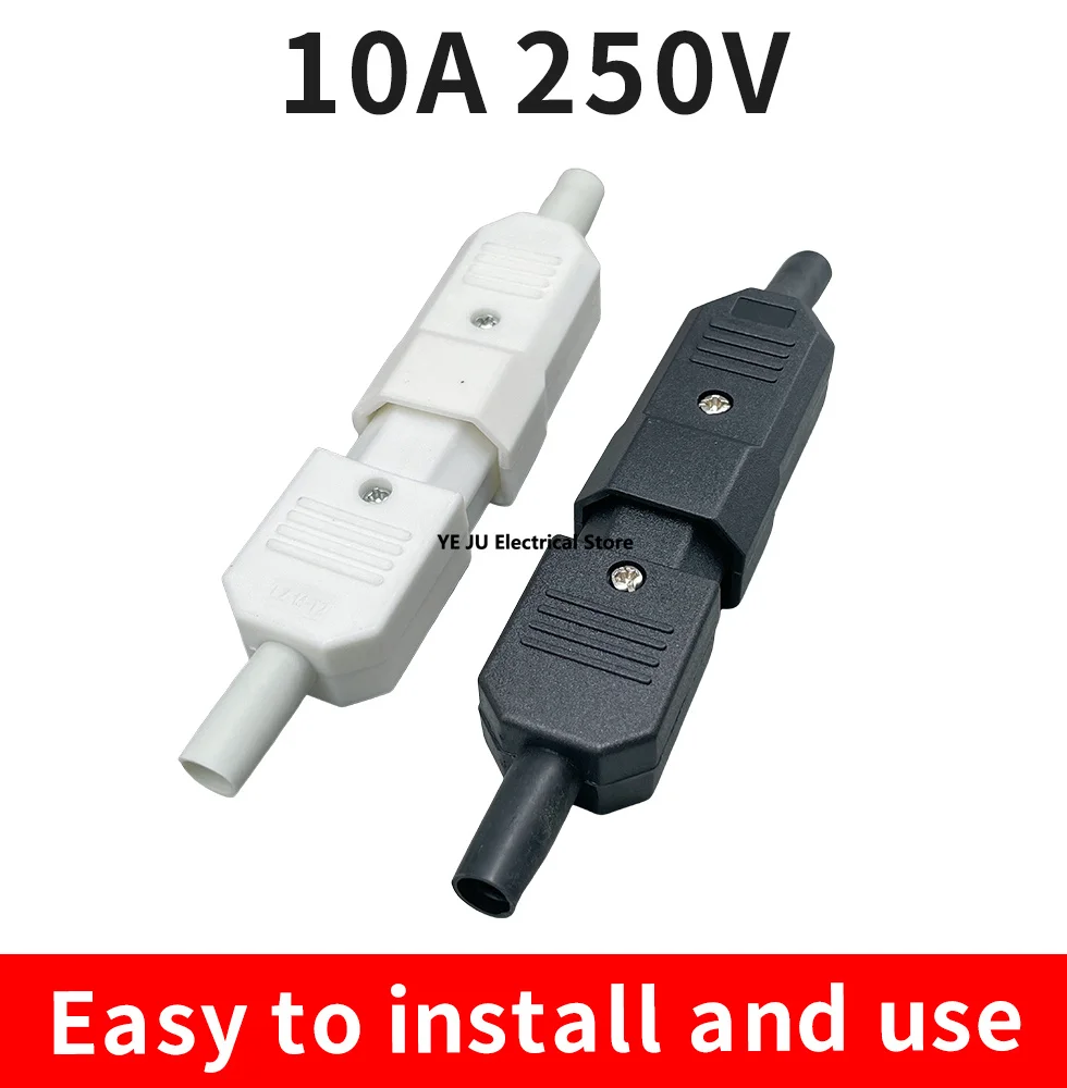 New Wholesale Price 10A 250V Black IEC C13 Male Plug Rewirable Power Connector 3 pin ac Socket