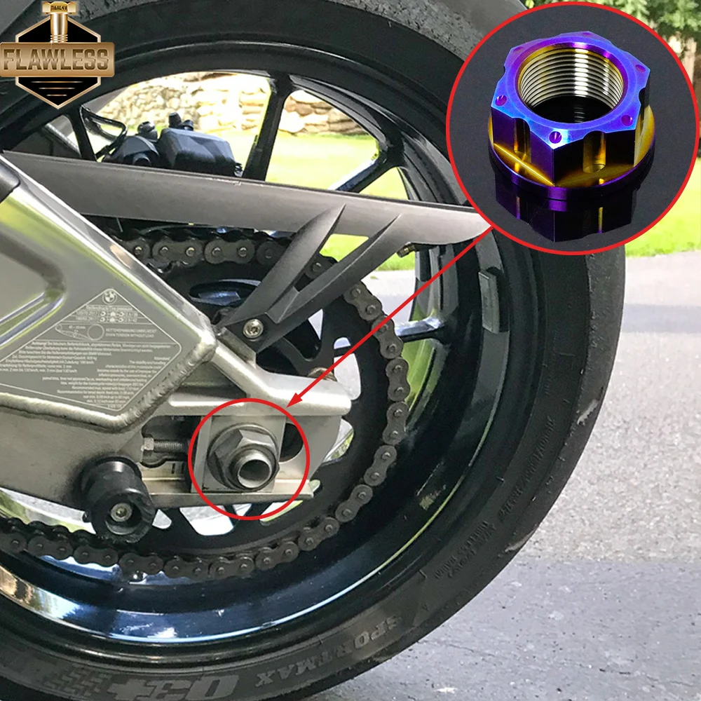 FLAWLESSTI Gr5 Titanium Bolt Footrest Rear Wheel Cover Side Cover Bolt Swingarm Rear Axle Sprocket NutFor S1000RR 2013