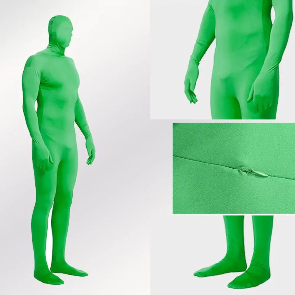 Unique Solid Color Invisible Effect Reusable Stretchy Body Green Screen Suit Green Screen Suit Photography Background