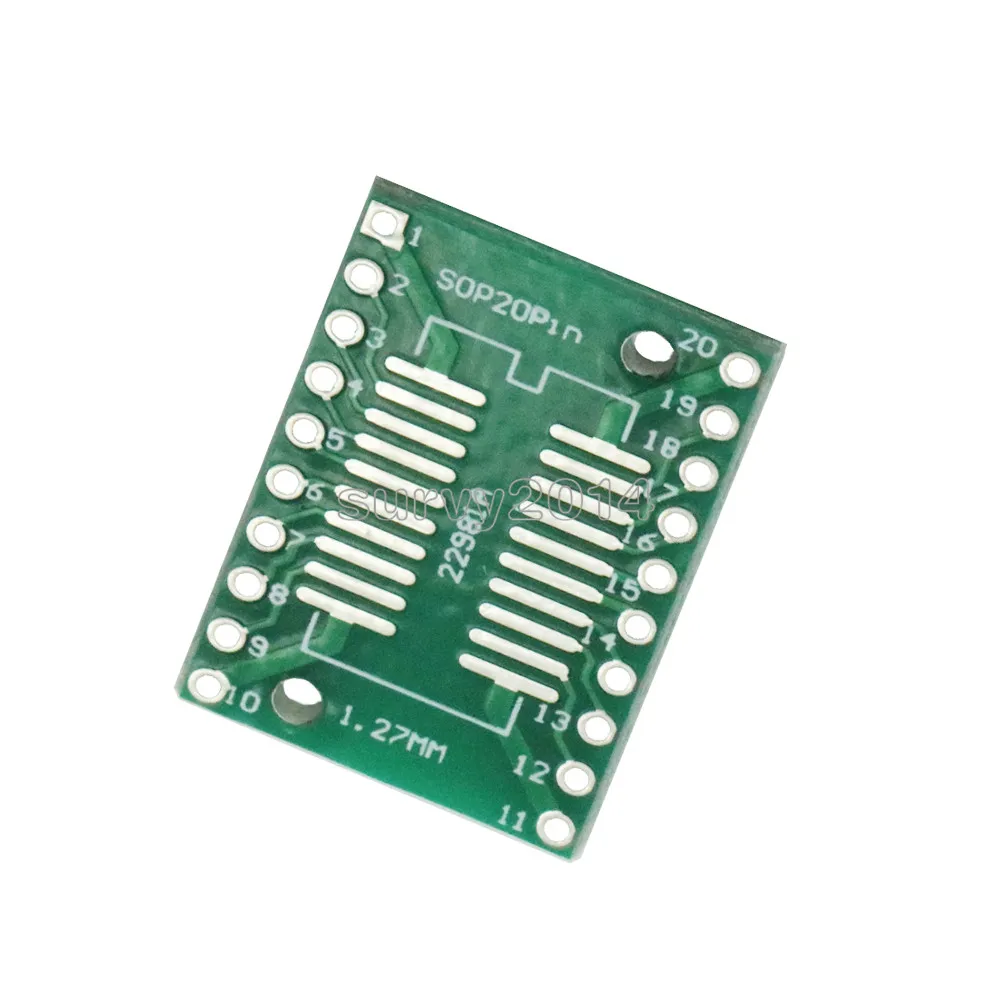 5 قطعة SOP20 SSOP20 TSSOP20 إلى DIP20 الملعب 0.65/1.27 مللي متر IC محول لوحة دارات مطبوعة