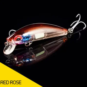 Luminous Minnow Hard Lure Artificial Bait 3D Eyes Treble Hook Freshwater Saltwater Predator Fish Fishing Tackle
