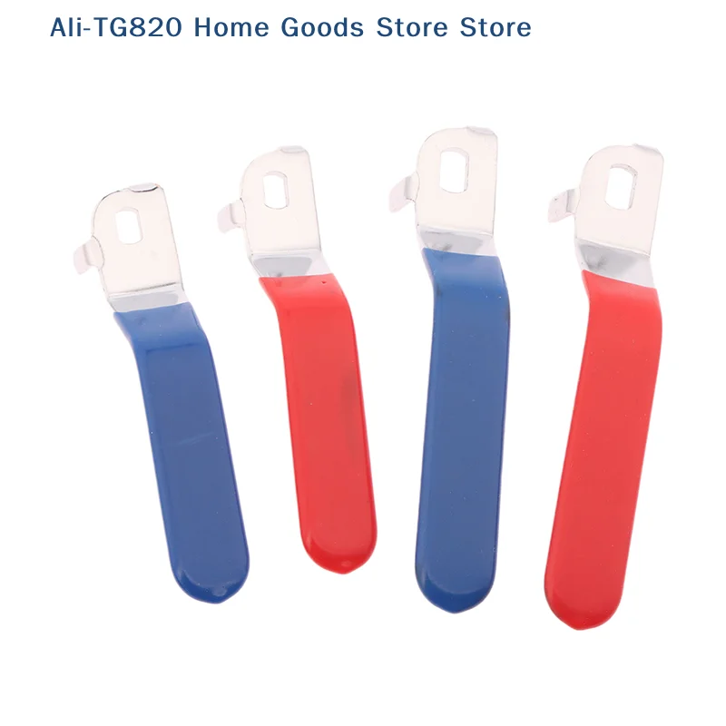 

[TG820]1pcs Valve Handle Lever Handle Iron Chrome Plated Replacement Quarter Turn With Plastic Grip Blue For DN20 Ball Valve