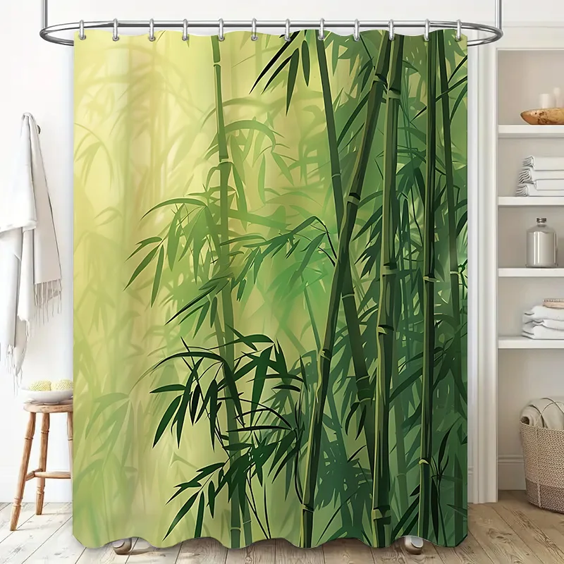 

Элегантная бамбуковая занавеска для душа для спа-салона, эстетичная ванная комната - влагостойкий и прочный дизайн, незаменимый дизайн для домашнего декора