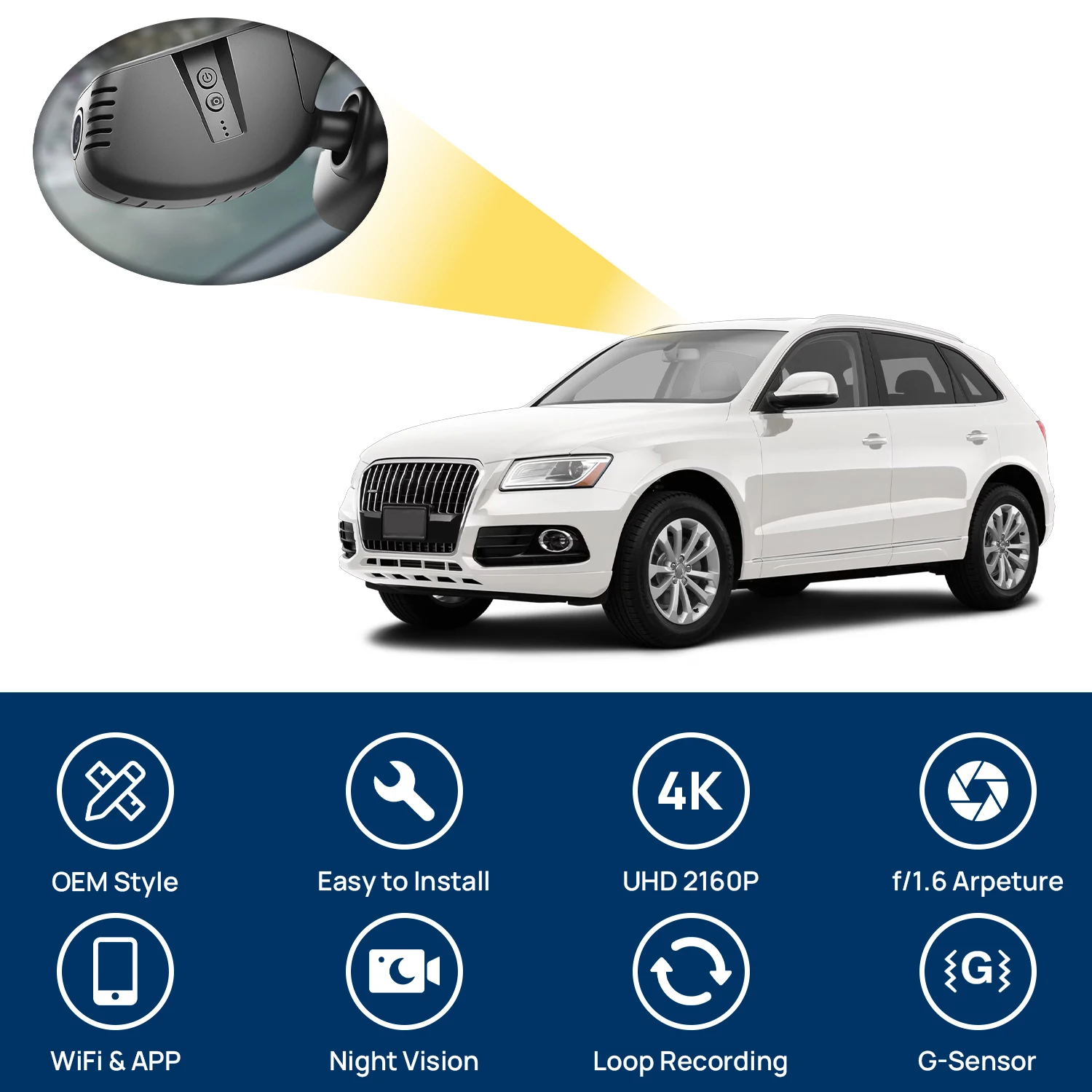 Customized OEM plug and play For Audi A3 A4 A5 A6 A8 Q2 Q3 A5 Q7 Q8 RS5 RS6 S5 Avant Indoor rearview mirror rain sensor cover