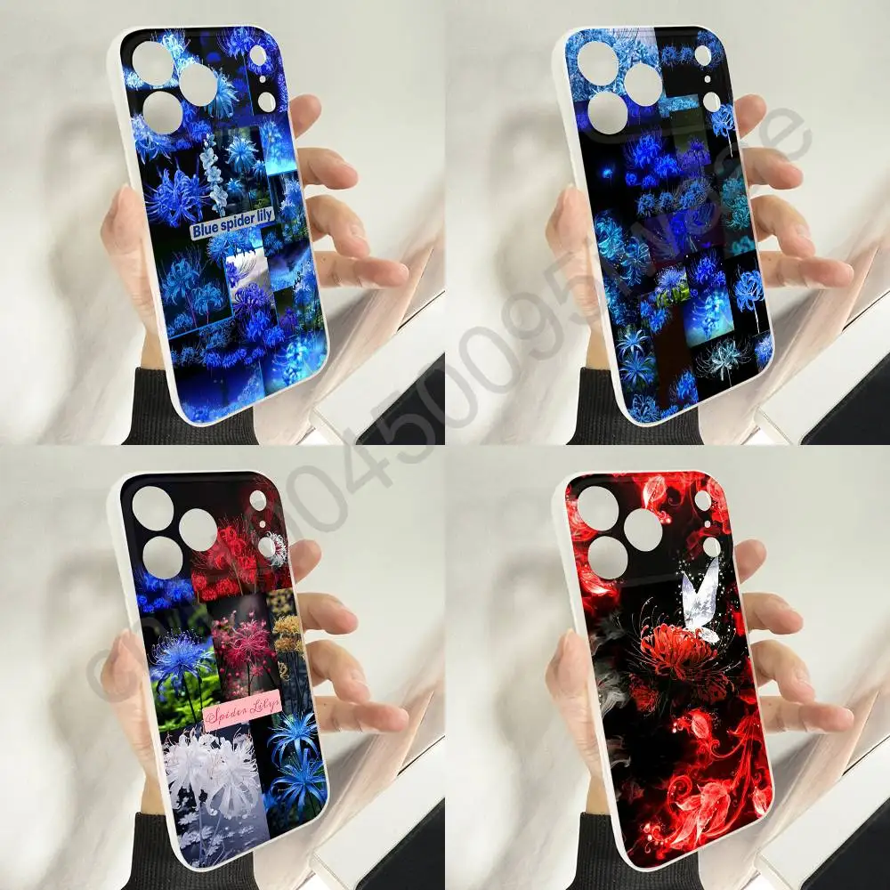 

Blue Red Spider Lily Lycoris Radiata Phone Case For iPhone 11,16,15,14,13,17,12,Plus,E,Air,Mini,Pro,Max Magnetic Magsafe Cover