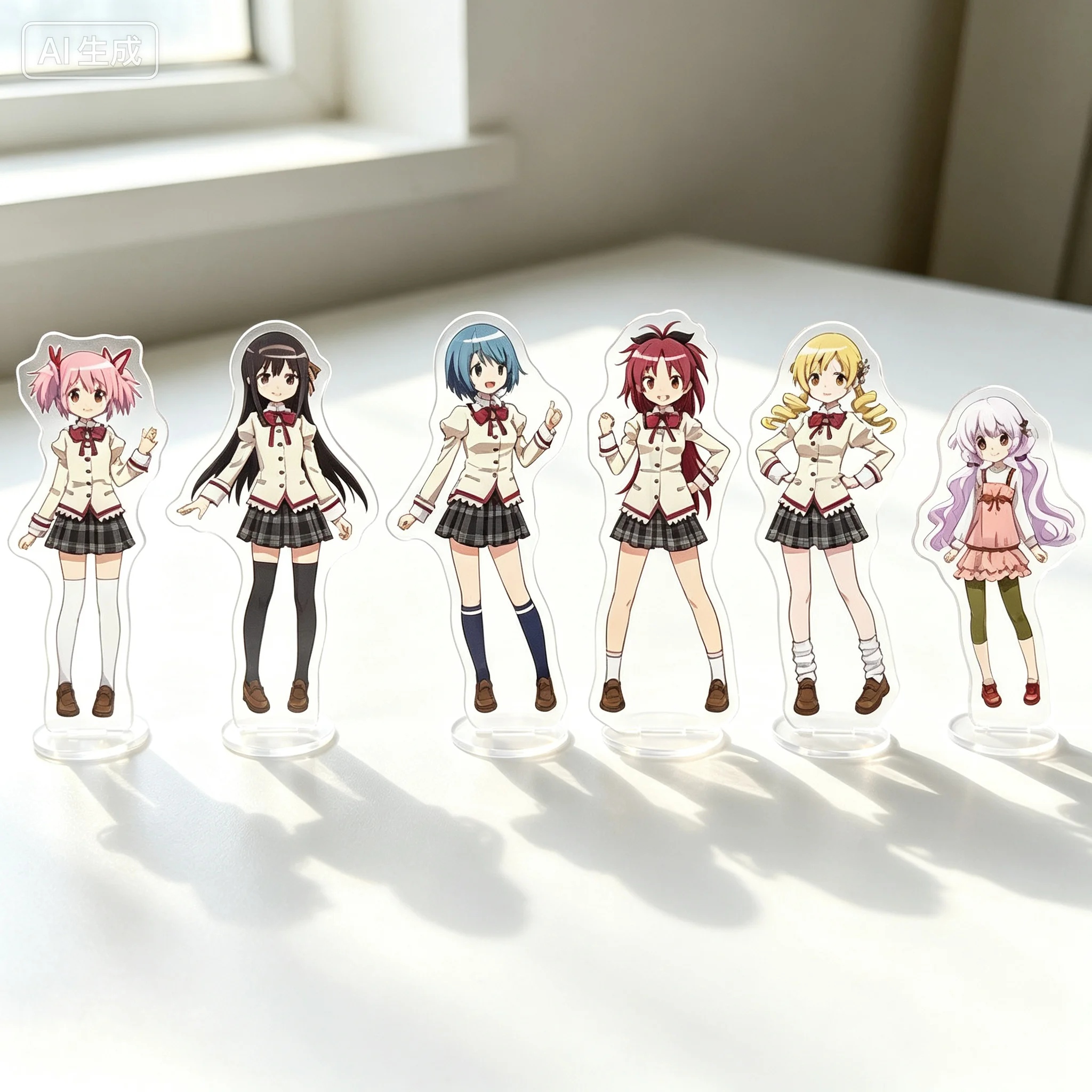 Anime Puella Magi Madoka Magica Kaname Madoka School Uniform Style Acrylic Stand Model Plate Keychains Desk Decor