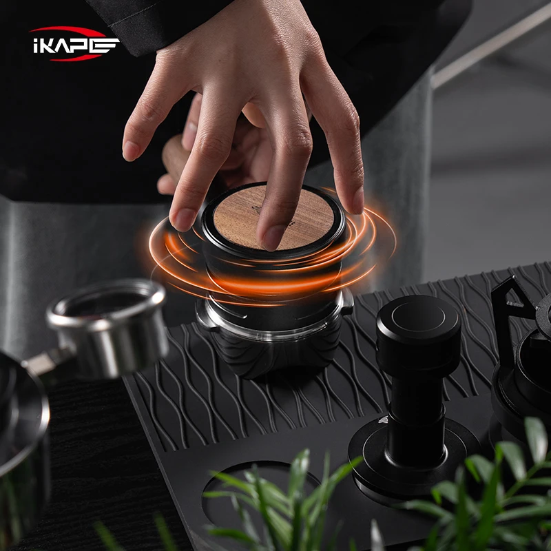 

Распределитель кофе IKAPE 58 мм с деревянной крышкой и нержавеющей основой, выравниватель кофе, аксессуары для эспрессо, подходит для портафильтра Breville 54 мм