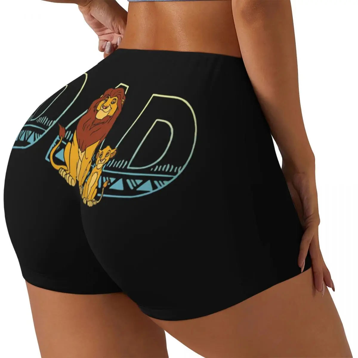 Custom Dad The Lions King Workout Shorts Women Gym Volleyball Biker Yoga Shorts