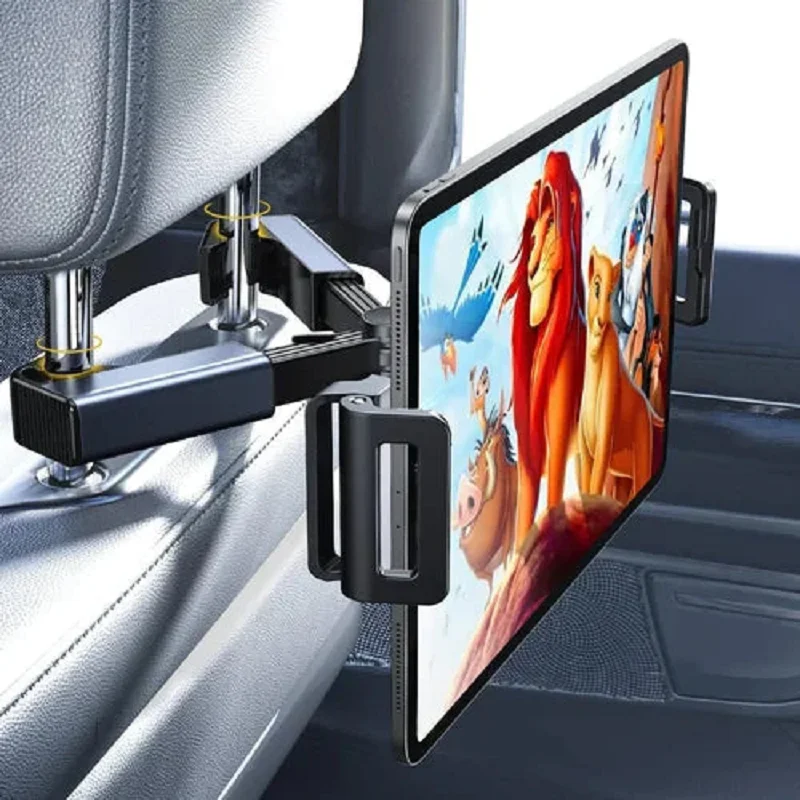 Car Tablet Holder Headrest Tablet Mount Backseat Headrest Travel Accessories Fit for iPad Galaxy Tabs 4.7-12.9