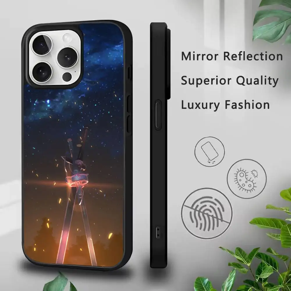 حافظة هاتف Sword Art Online SAO Kirigaya لهاتف IPhone 17,16,15,Pro,Max,Air,14,Plus,13,12,11 Magesafe غطاء شحن لاسلكي