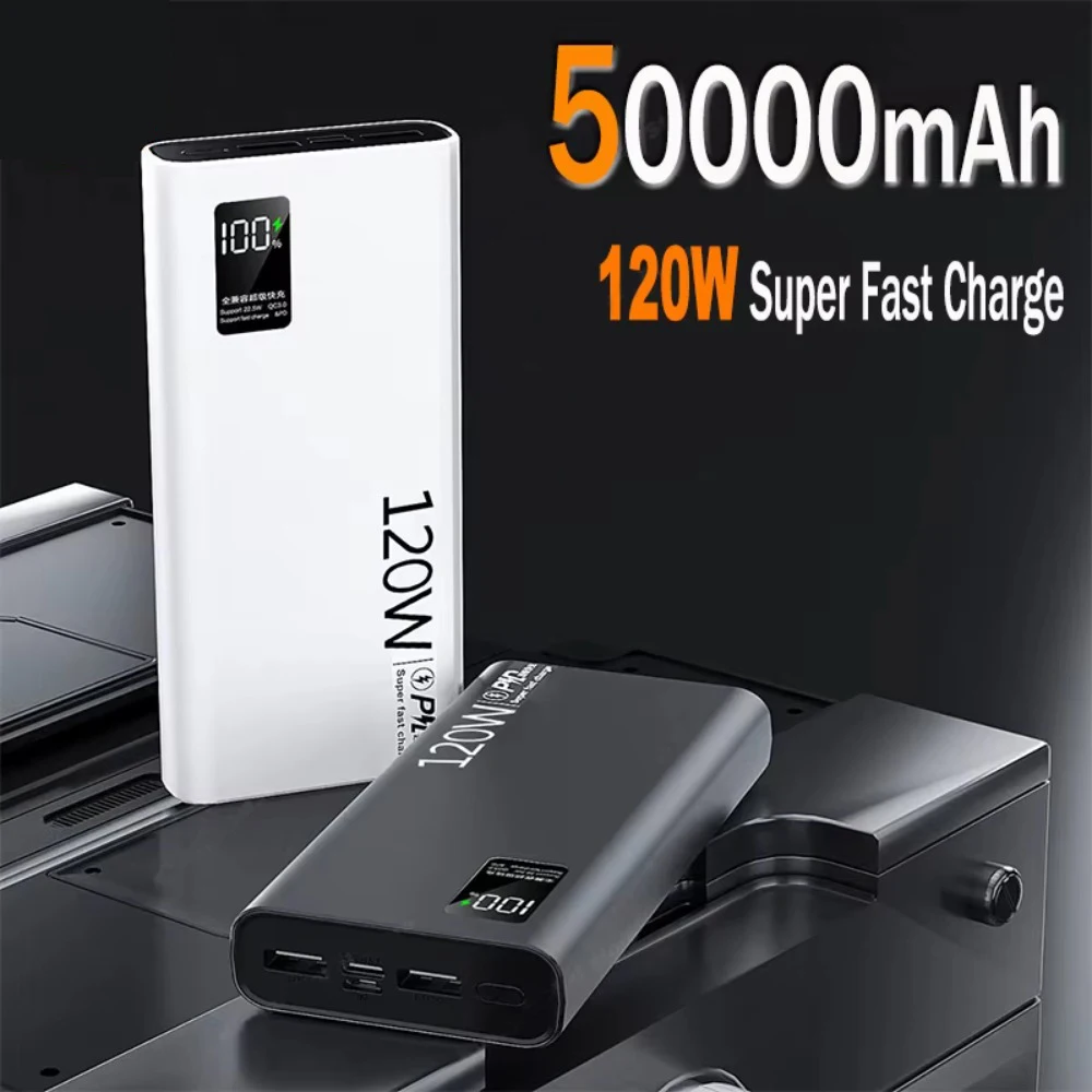 

120W High Capacity Power Bank 50000mAh Fast Charging Powerbank Portable Battery Charger For Xiaomi iPhone Samsung Huawei ﻿