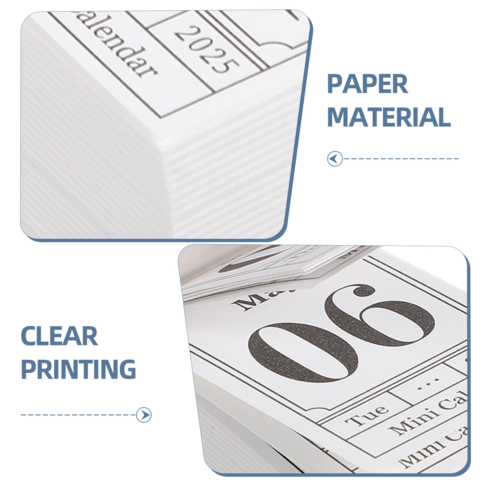 

Mini Small Desk Calendar Tearable Pages Clear Print Small Desk Calendar Home Office Decor Czech Blue